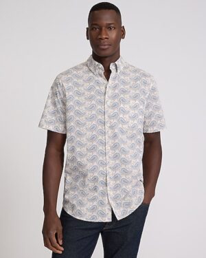 Paisley Cotton Stretch Short Sleeve Shirt