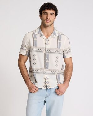 Embroidered Geo Short Sleeve Shirt