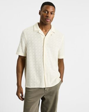 Textured Diamond Short Sleeve Shirt