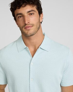 Triangle Geo Knit Jacquard Short Sleeve Shirt
