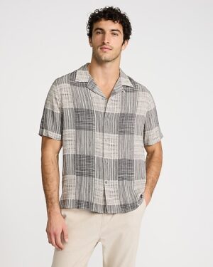 Checkered Rayon Short Sleeve Shirt