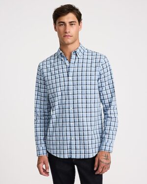 Textured Grid Plaid Shirt