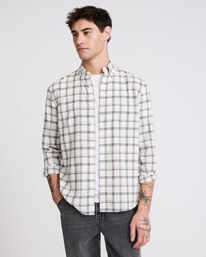 Grid Plaid Cotton Soft Wash Shirt