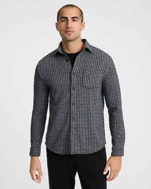 Plaid Patch Pocket Sweater Flannel Shirt