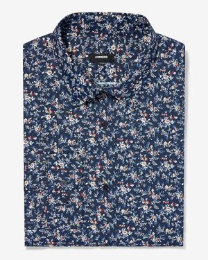Slim Mini Floral Wrinkle-Resistant Everyday Performance Dress Shirt