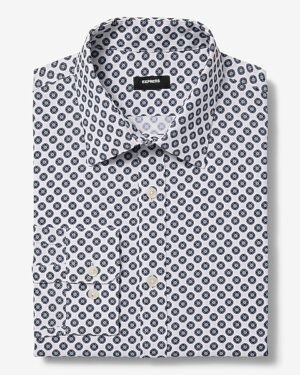 Slim Floral Dot Wrinkle-Resistant Everyday Performance Dress Shirt