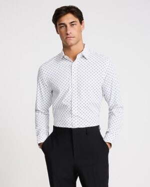 Slim Geo Wrinkle-Resistant Everyday Performance Dress Shirt