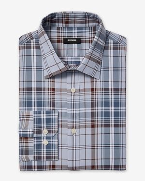 Slim Plaid Wrinkle-Resistant Everyday Performance Dress Shirt