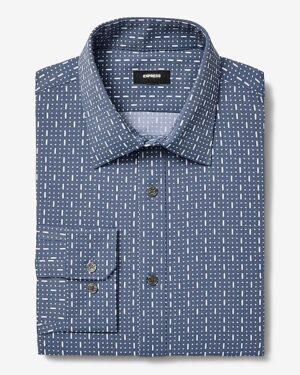 Slim Mini Geo Wrinkle-Resistant Everyday Performance Dress Shirt