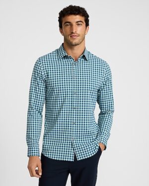 Slim Gingham Wrinkle-Resistant Everyday Performance Dress Shirt