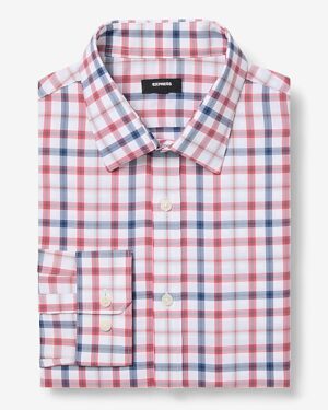 Slim Plaid Wrinkle-Resistant Everyday Performance Dress Shirt