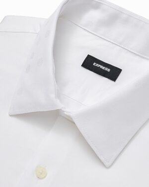 Slim Textured Dot Cotton 1MX Dress Shirt