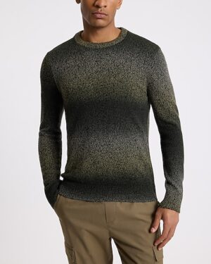 Gradient Cotton-Blend Crew Neck Sweater