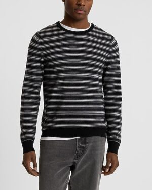 Striped Crew Neck Merino Wool Sweater