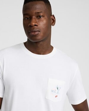 Summer Beverage Perfect Pima Cotton Pocket Graphic T-Shirt
