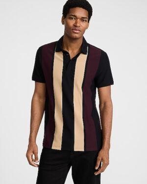 Striped Perfect Pima Cotton Pique Polo