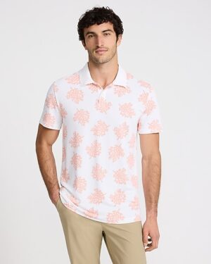 Coral Printed Pique Everyday Performance Polo