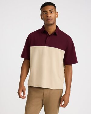Premium Weight Color Blocked Boxy Loose Polo