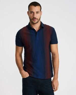 Abstract Striped Perfect Pima Cotton Pique Polo