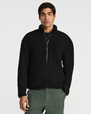 Sherpa Mock Neck Zip Sweatshirt