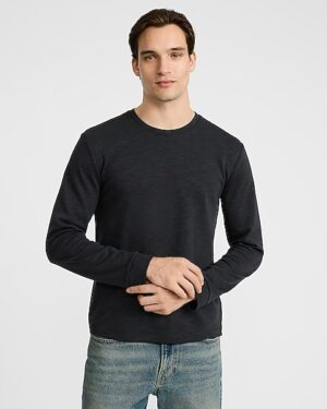 Marled Long Sleeve Crew Neck T-Shirt