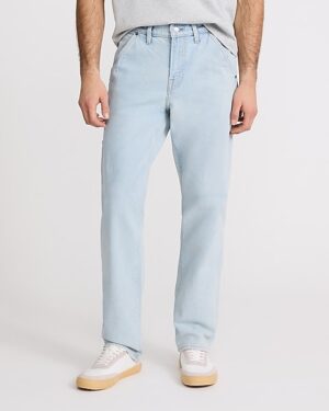 Straight Light Wash Carpenter Stretch Jeans