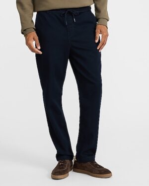 Straight Dark Wash Drawstring Hyper Stretch Jeans