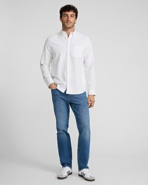 Slim Straight Medium Wash Stretch Jeans