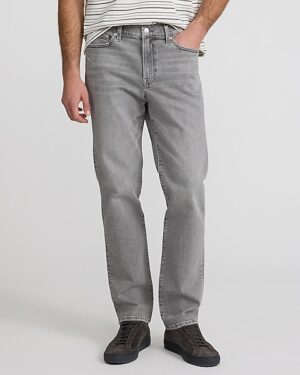 Slim Straight Gray Wash Stretch Jeans