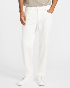 Tapered White Hyper Stretch Jeans