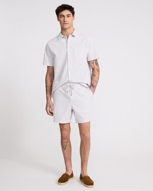6" Seersucker Drawstring Elastic Waist Shorts