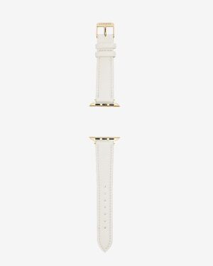 Cream Faux Leather Watch Band