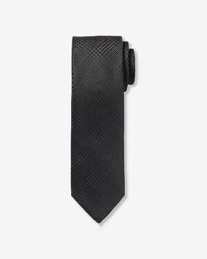 Classic Black Herringbone Tie