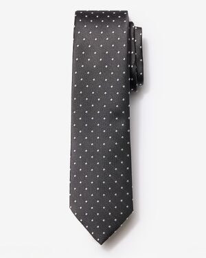 Narrow Black Polka Dot Tie