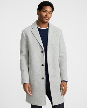 Light Gray Brushed Knit Topcoat