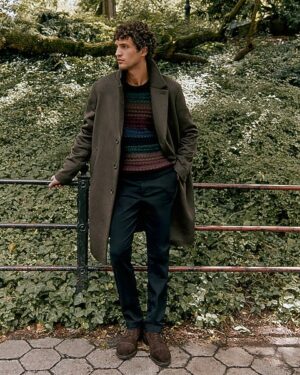 Deep Olive Wool-Blend Topcoat