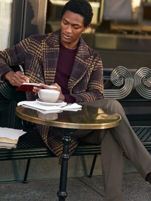 Plaid Double Breasted Wool-Blend Topcoat