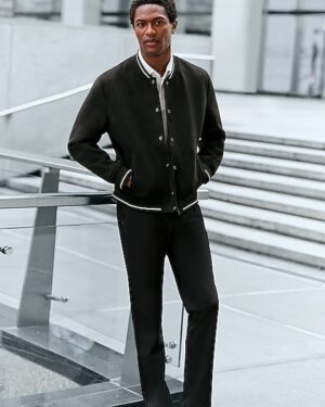 Faux Suede Bomber Jacket