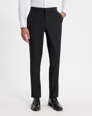 Slim Black Wool-Blend Washable Modern Tech Suit Pant