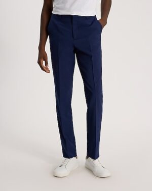 Extra Slim Blue Wool-Blend Washable Modern Tech Suit Pant