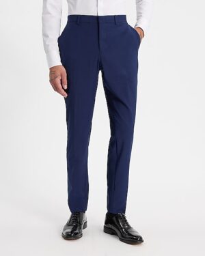 Slim Blue Washable Modern Tech Suit Pant