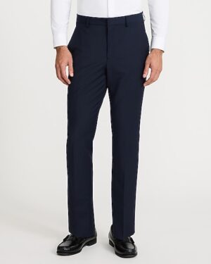Slim Navy Wool-Blend Washable Modern Tech Suit Pant