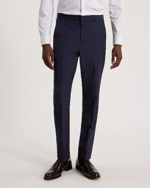 Extra Slim Navy Wool-Blend Washable Modern Tech Suit Pant