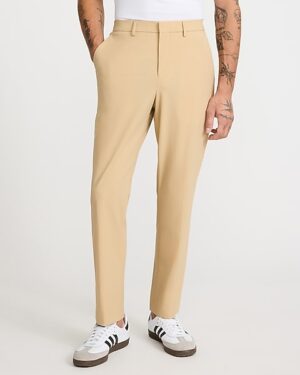 Slim Khaki Washable Everyday Performance Hybrid Elastic Waist Suit Pant