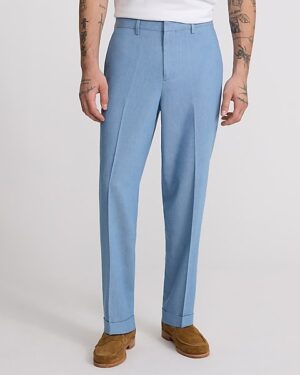 Relaxed Tapered Light Blue Dress Pant