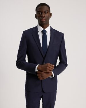 Extra Slim Navy Wool-Blend Washable Modern Tech Suit Jacket