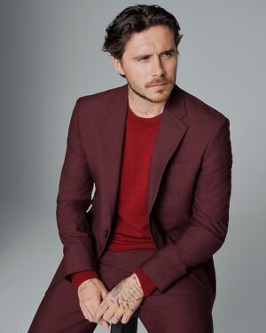Slim Burgundy Stretch Suit Jacket