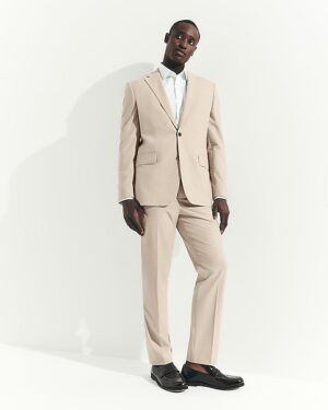 Slim Khaki Stretch Suit Jacket