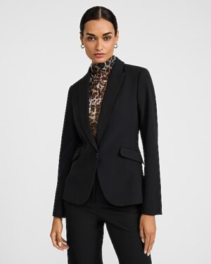 Editor Studio Stretch Twill Fitted One Button Blazer