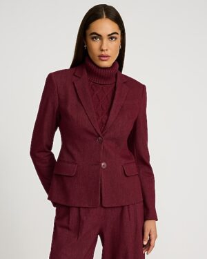 Editor Heathered Stretch Twill Fitted Two Button Blazer